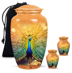 Glorious Peacock - Peacock Urn Teardrop Cremation Urn