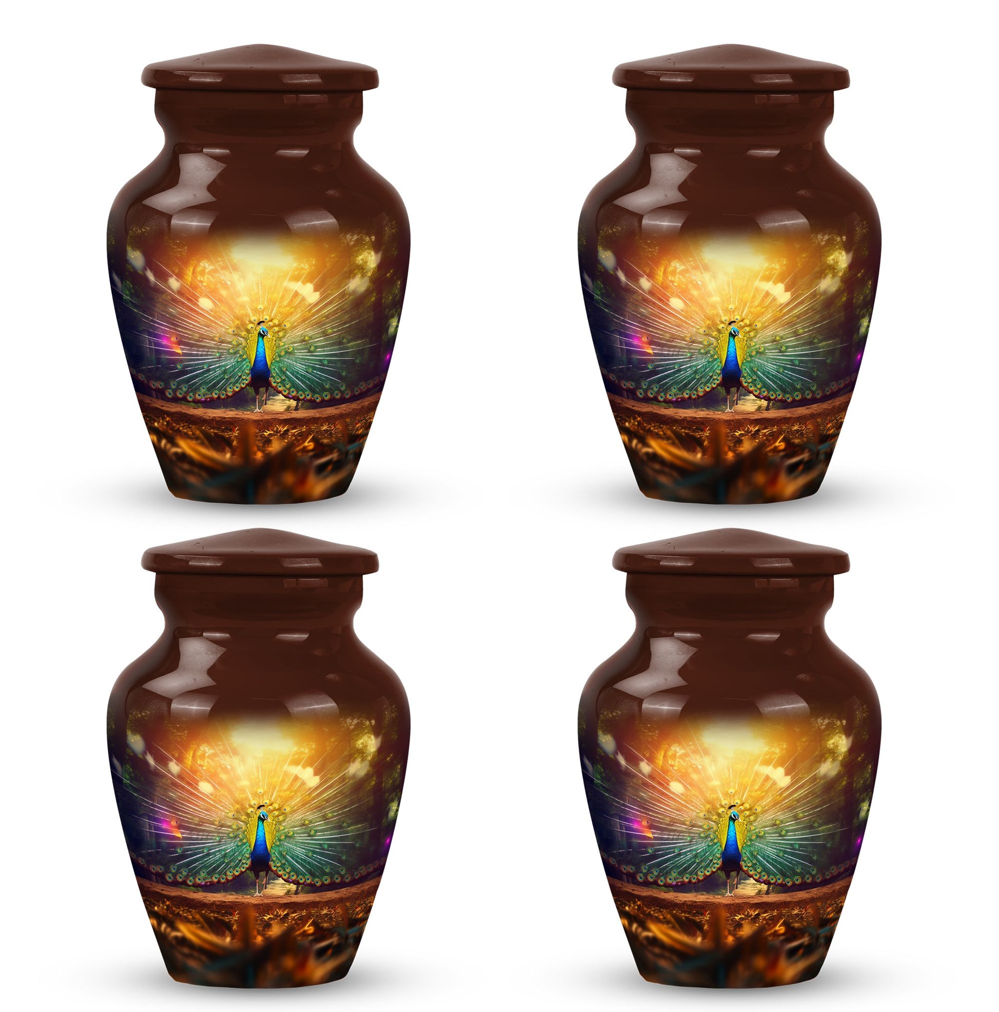 Peacock Feathers - Peacock Urn Teardrop Cremation Urn For Ashes