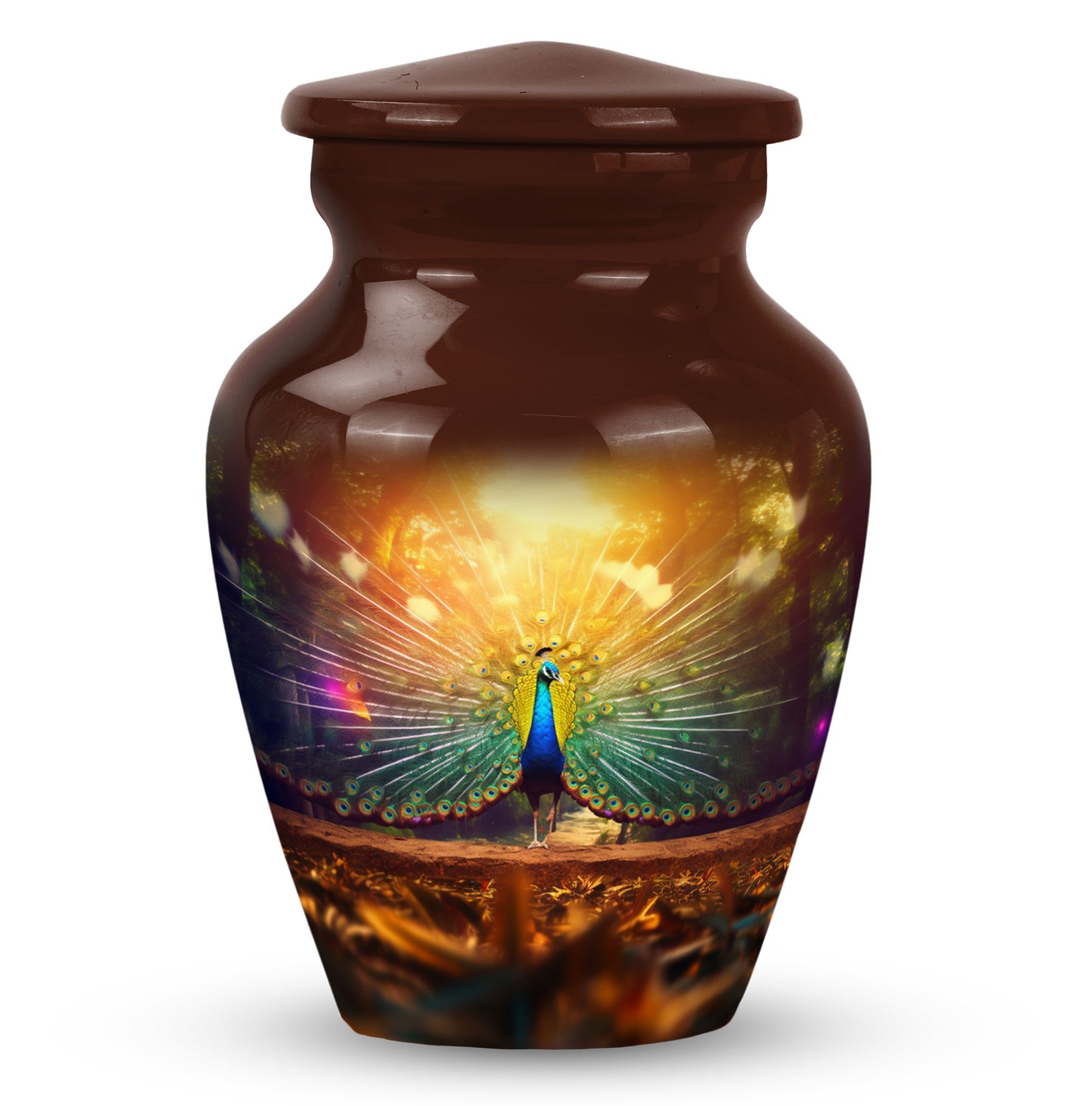 Peacock Feathers - Peacock Urn Teardrop Cremation Urn For Ashes