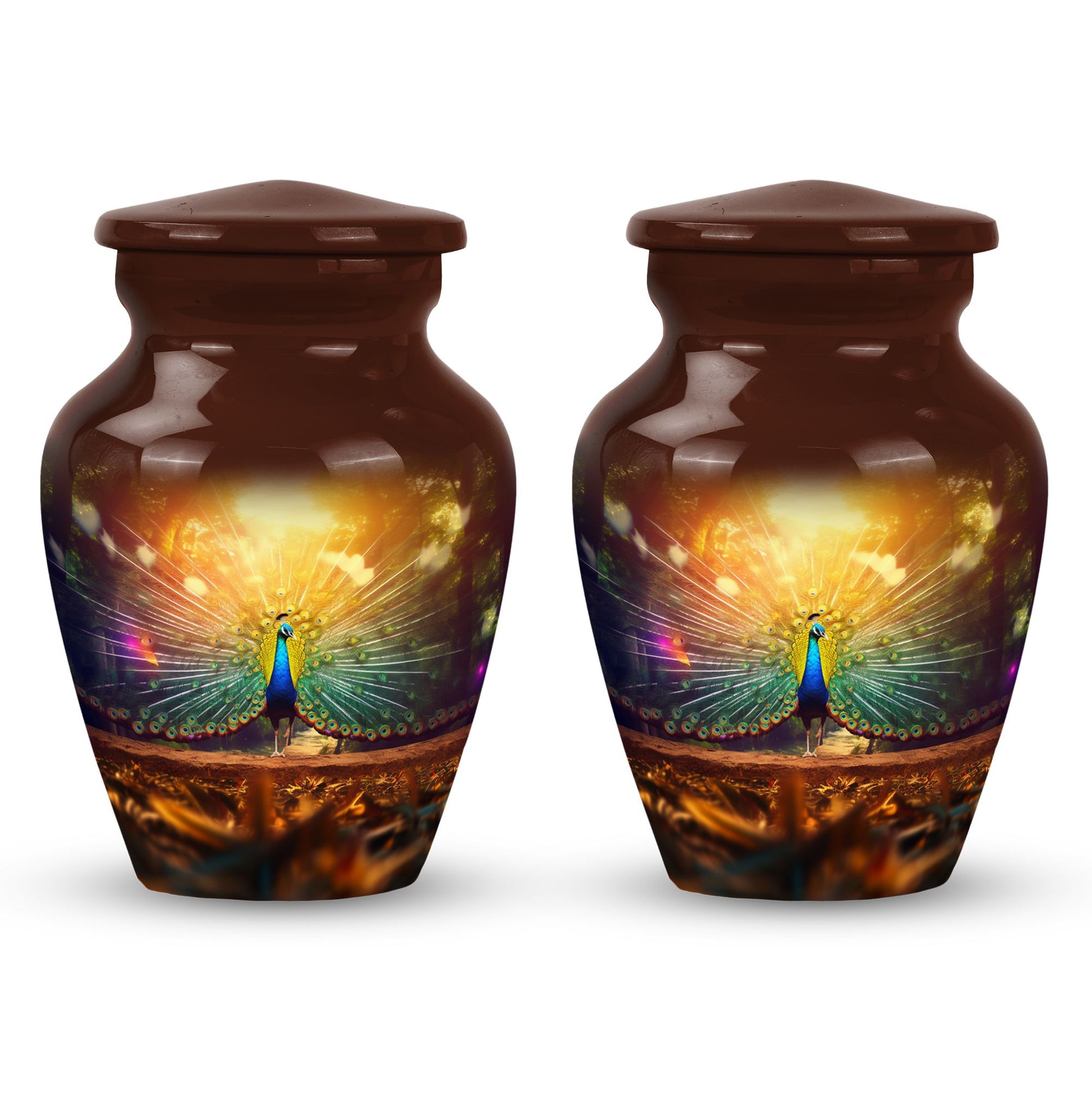 Peacock Feathers - Peacock Urn Teardrop Cremation Urn For Ashes