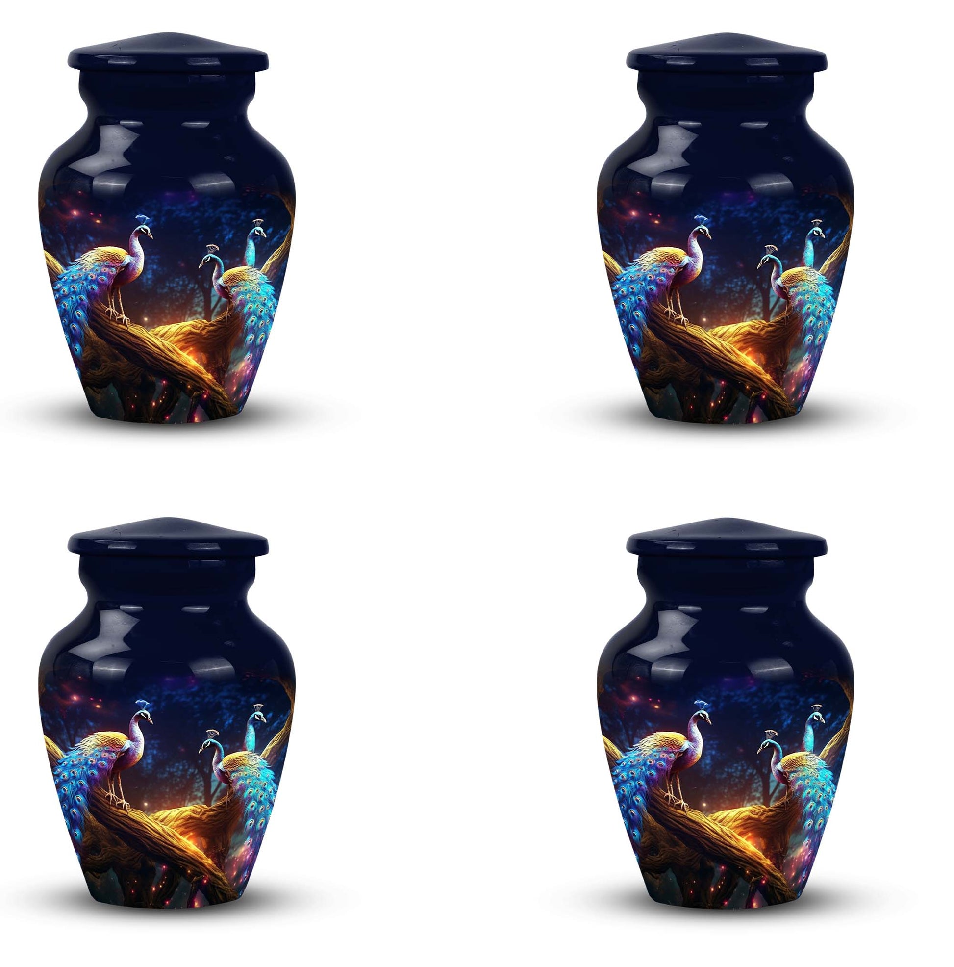 Peacock Due Face Off - Peacock Urn Teardrop Shaped Urns For Ashes