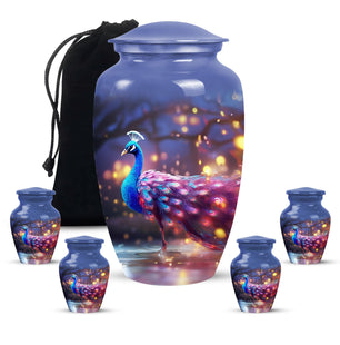 Peacock Colorfull - Peacock Urn Large Teardrop Urn For Ashes