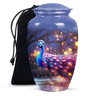 Peacock Colorfull - Peacock Urn Large Teardrop Urn For Ashes