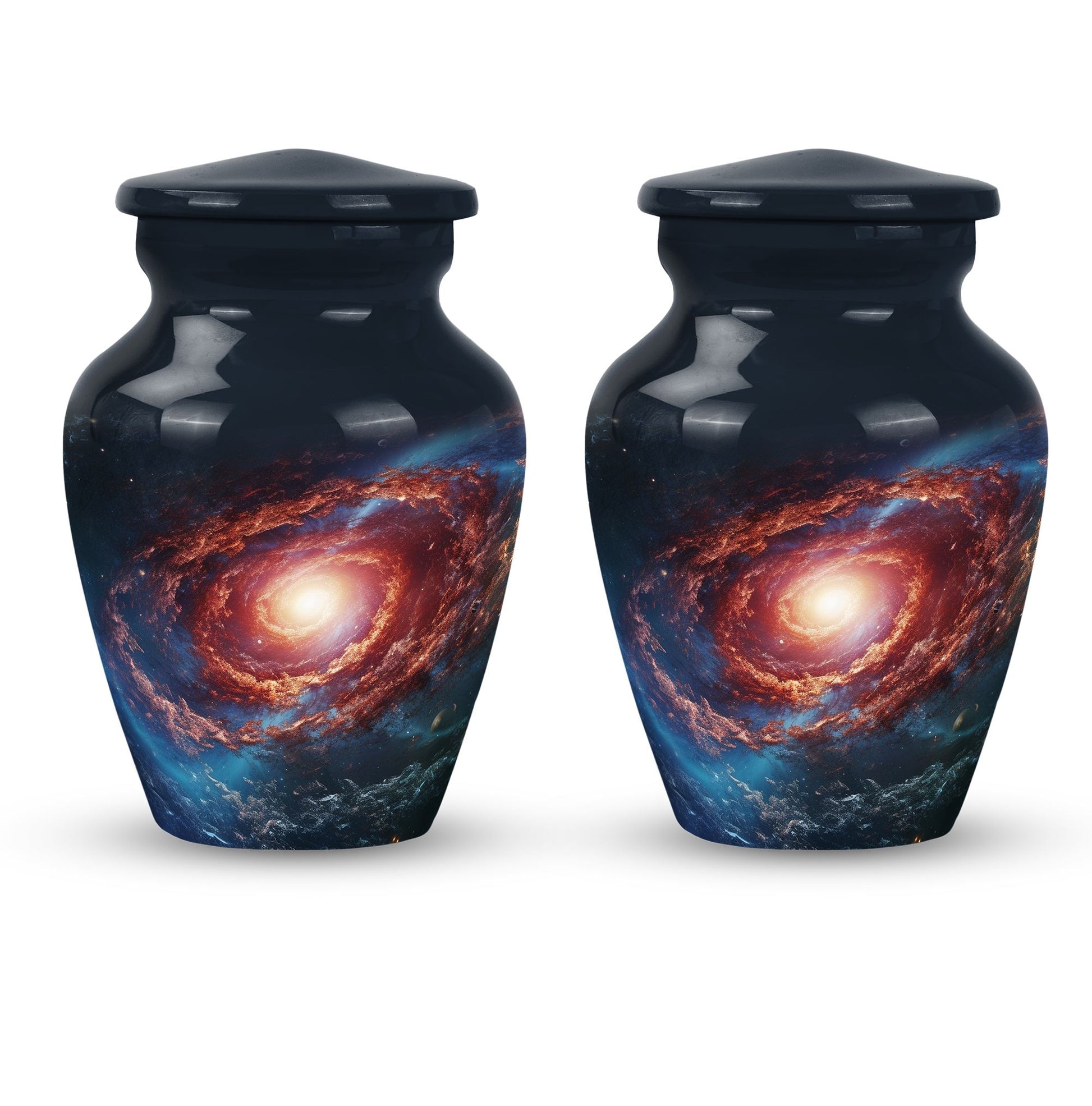Stars In The Galactic Nexus - Galaxy Urn Teardrop, Heart Cremation Urn