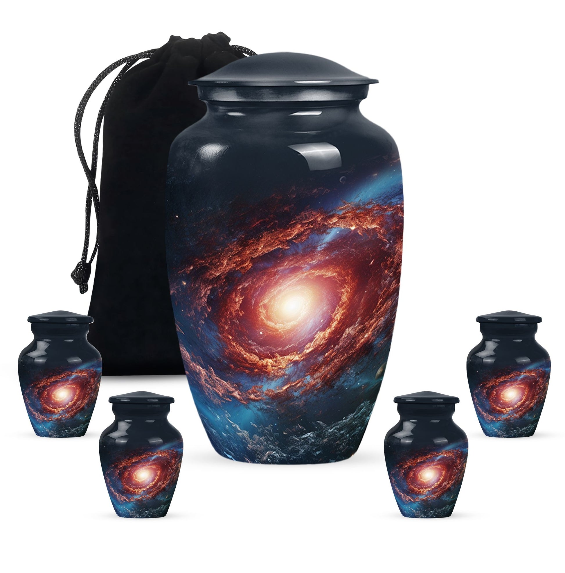 Stars In The Galactic Nexus - Galaxy Urn Teardrop, Heart Cremation Urn