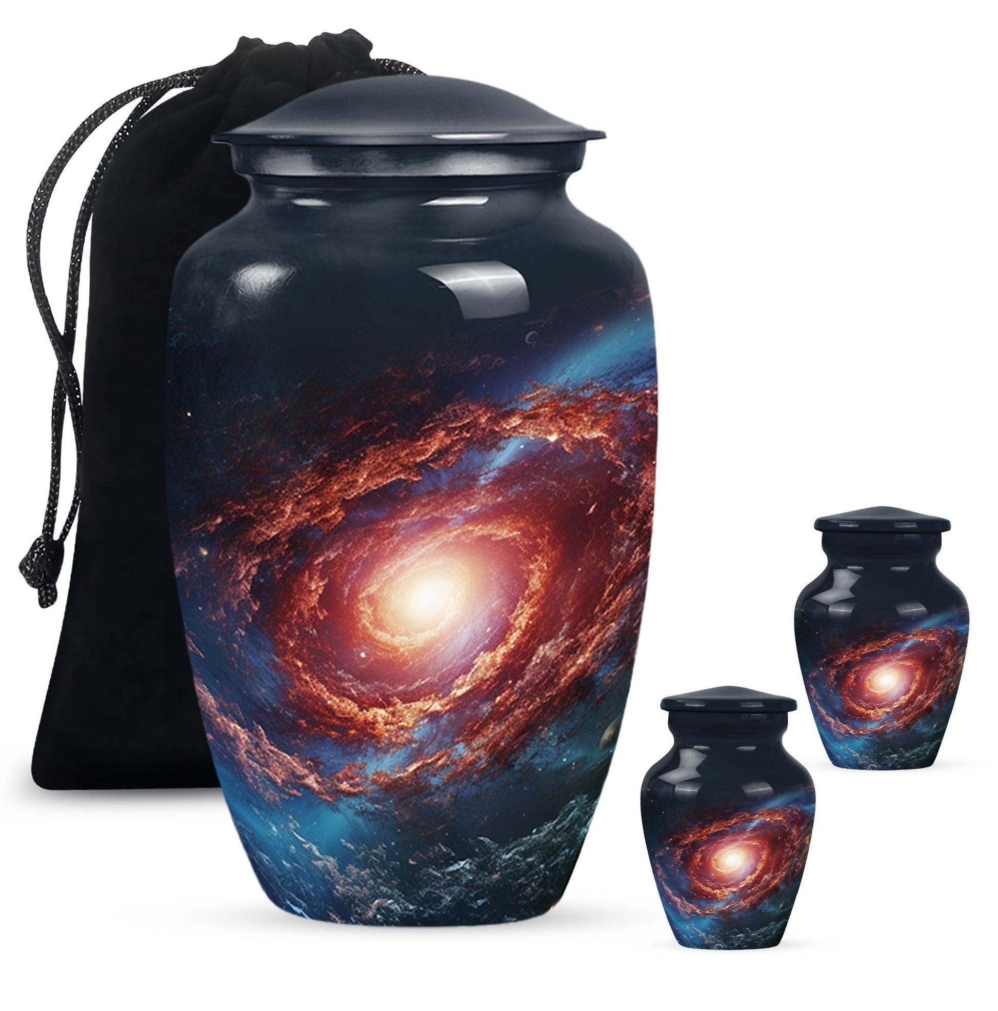 Stars In The Galactic Nexus - Galaxy Urn Teardrop, Heart Cremation Urn