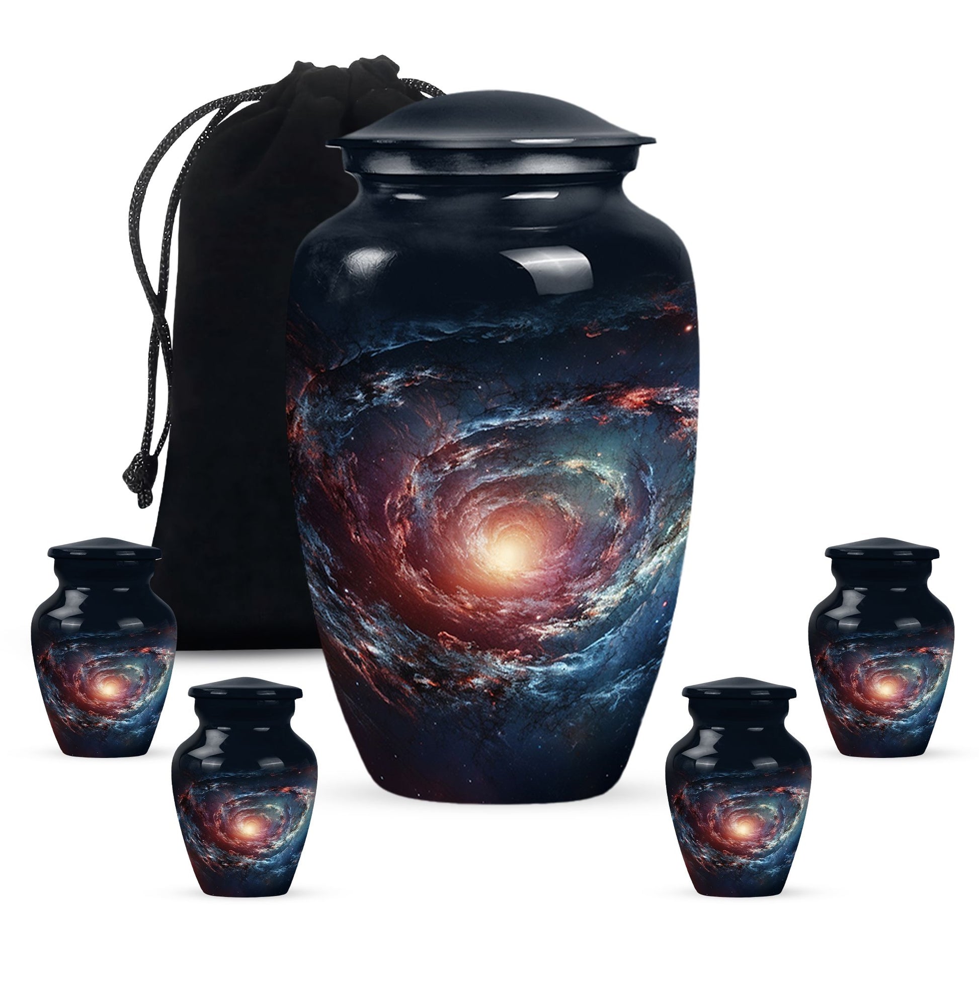 Spin Of Starry Skies - Galaxy Urn Large Teardrop, Heart Urn For Ashes