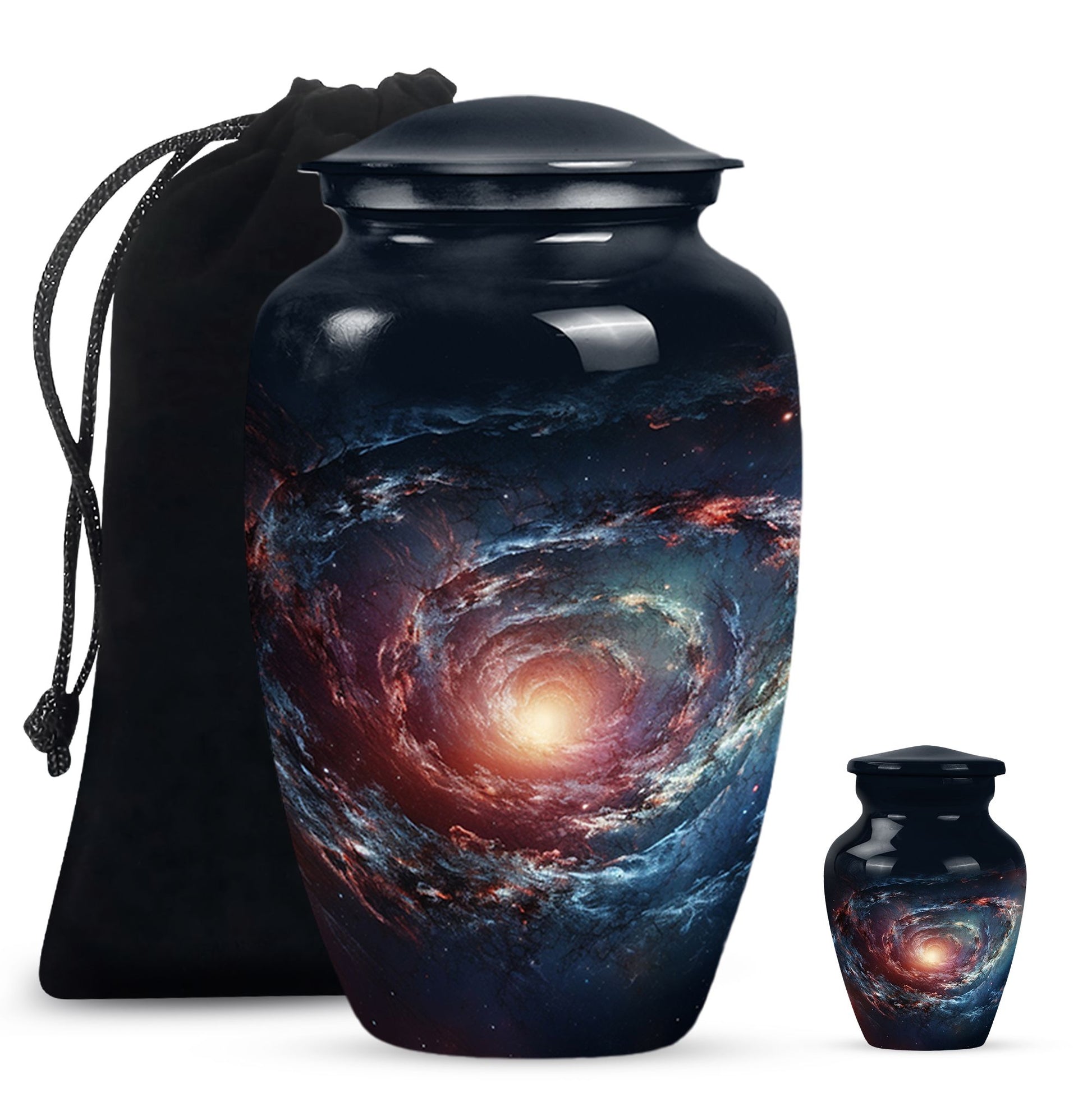 Spin Of Starry Skies - Galaxy Urn Large Teardrop, Heart Urn For Ashes