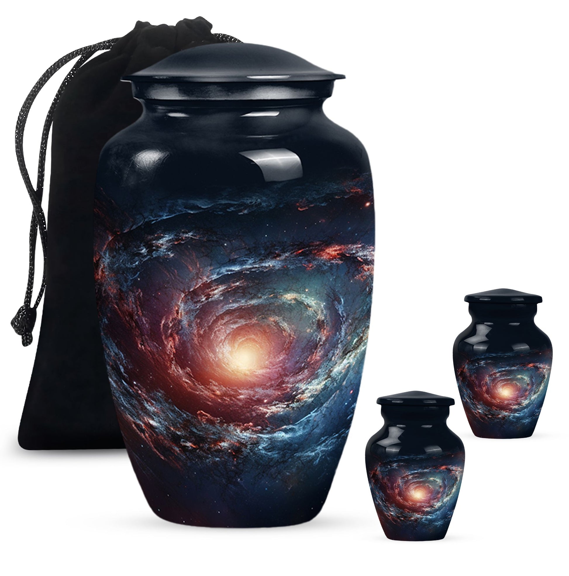 Spin Of Starry Skies - Galaxy Urn Large Teardrop, Heart Urn For Ashes