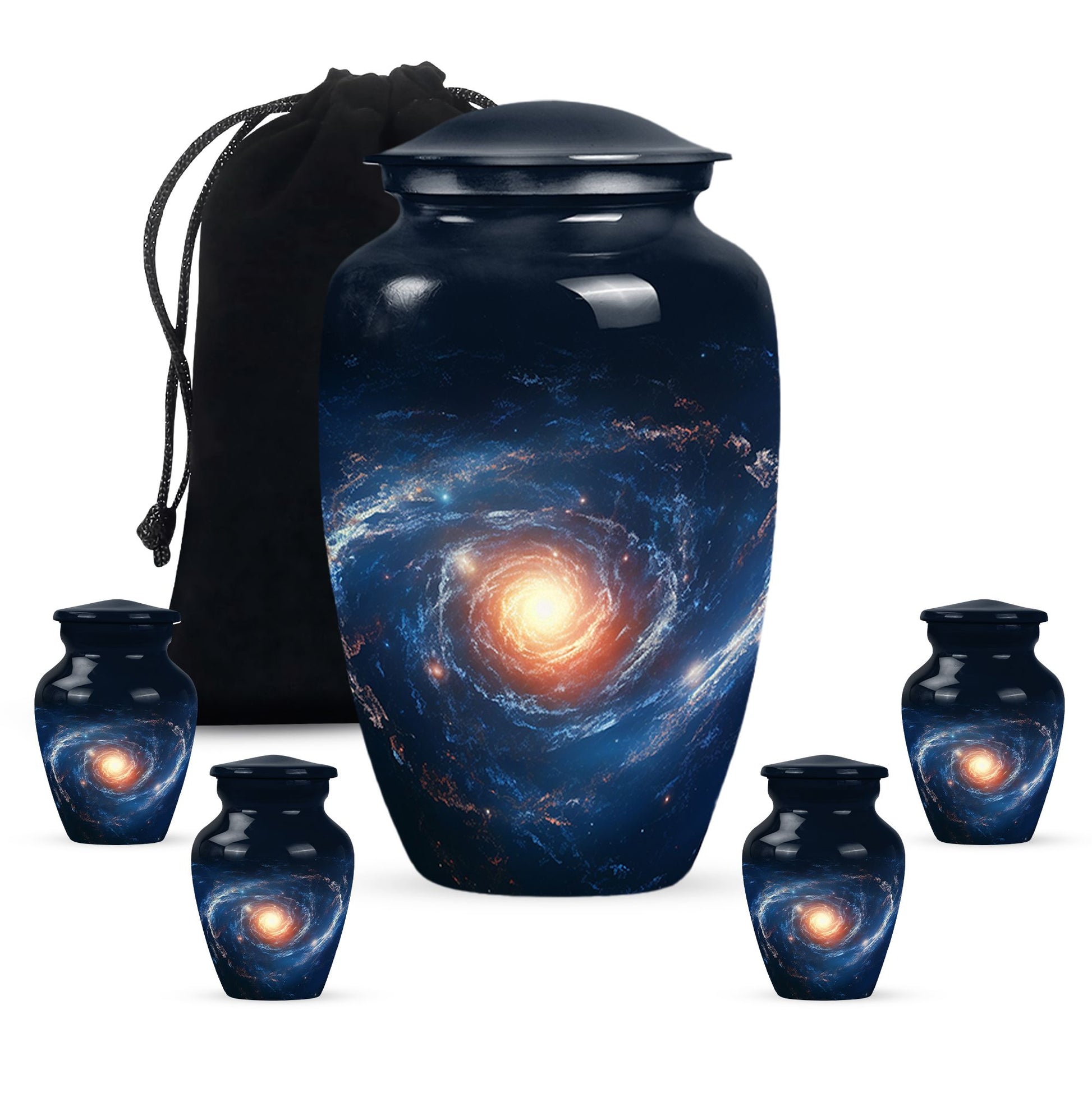 The Galactic Swirl. - Galaxy Urn Large Teardrop, Heart Urn For Ashes