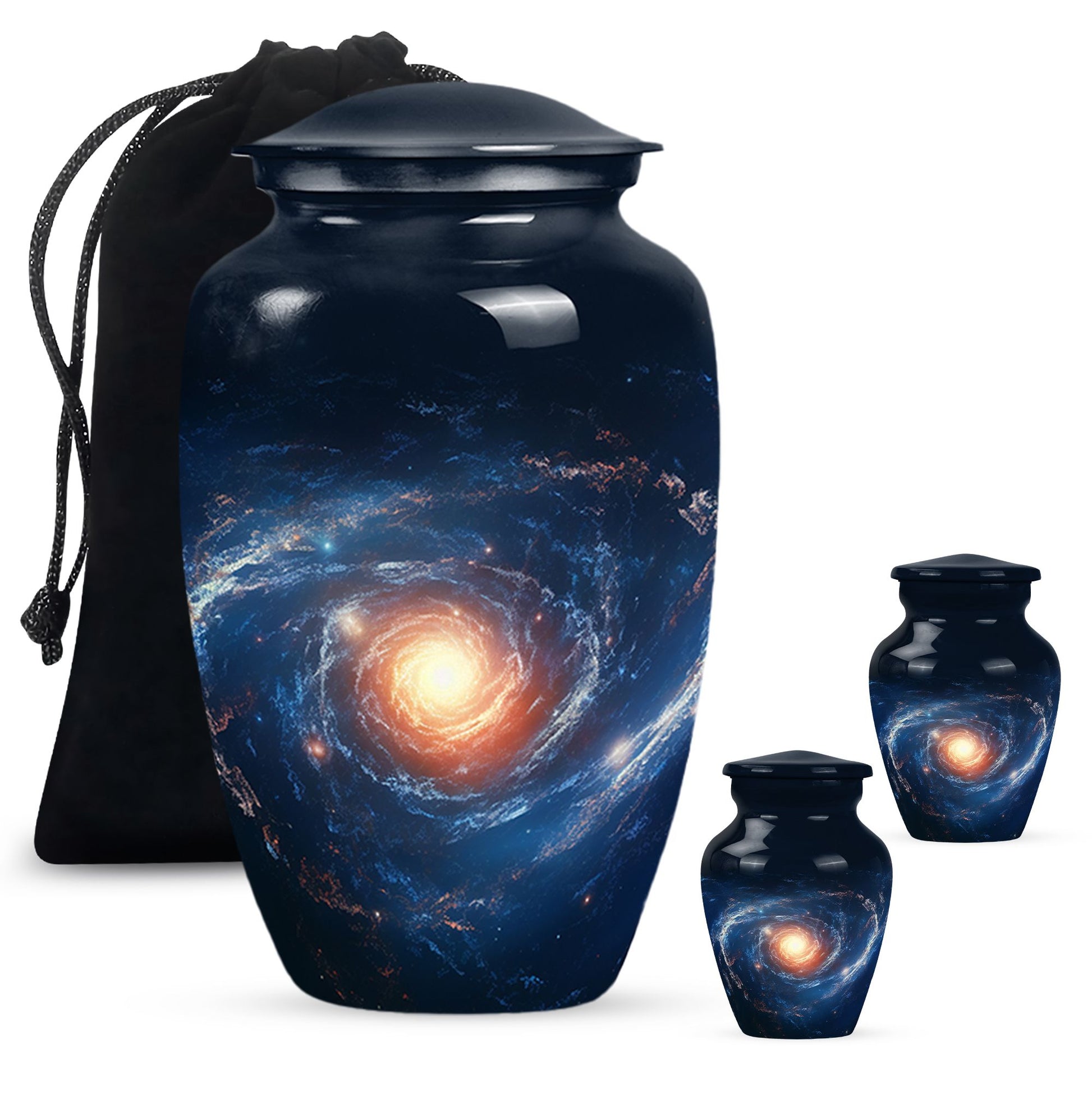 The Galactic Swirl. - Galaxy Urn Large Teardrop, Heart Urn For Ashes