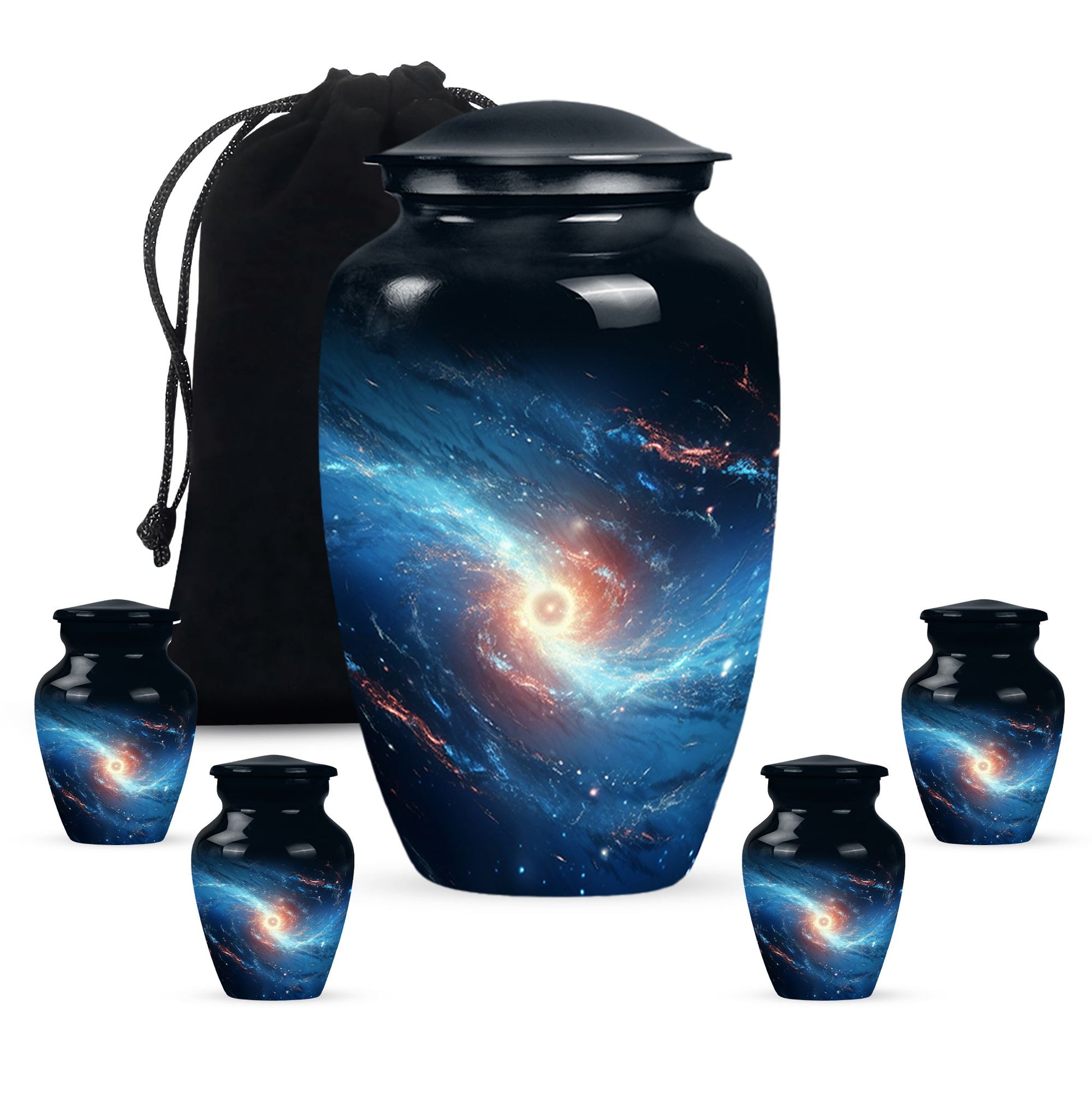 The Galaxy's Luminous Swirl - Galaxy Urn Teardrop, Heart Shape Urn