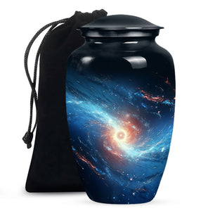 The Galaxy's Luminous Swirl - Galaxy Urn Teardrop, Heart Shape Urn