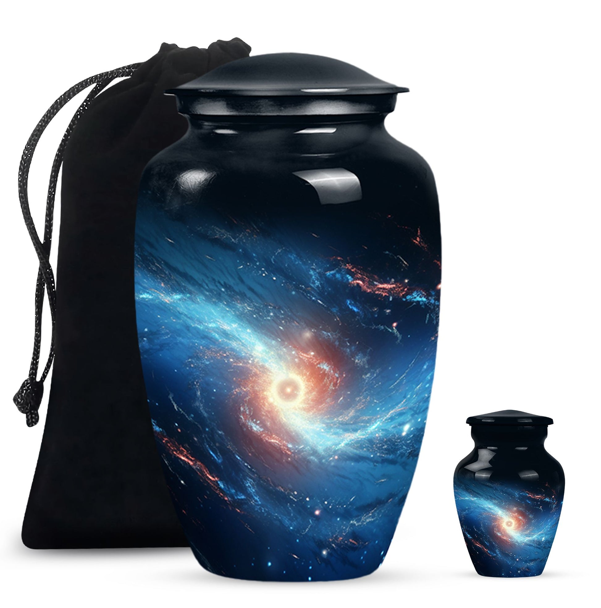 The Galaxy's Luminous Swirl - Galaxy Urn Teardrop, Heart Shape Urn