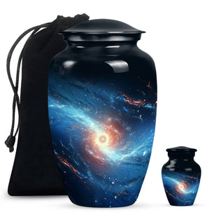 The Galaxy's Luminous Swirl - Galaxy Urn Teardrop, Heart Shape Urn