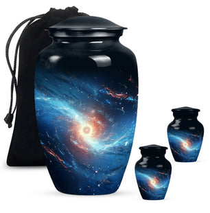 The Galaxy's Luminous Swirl - Galaxy Urn Teardrop, Heart Shape Urn