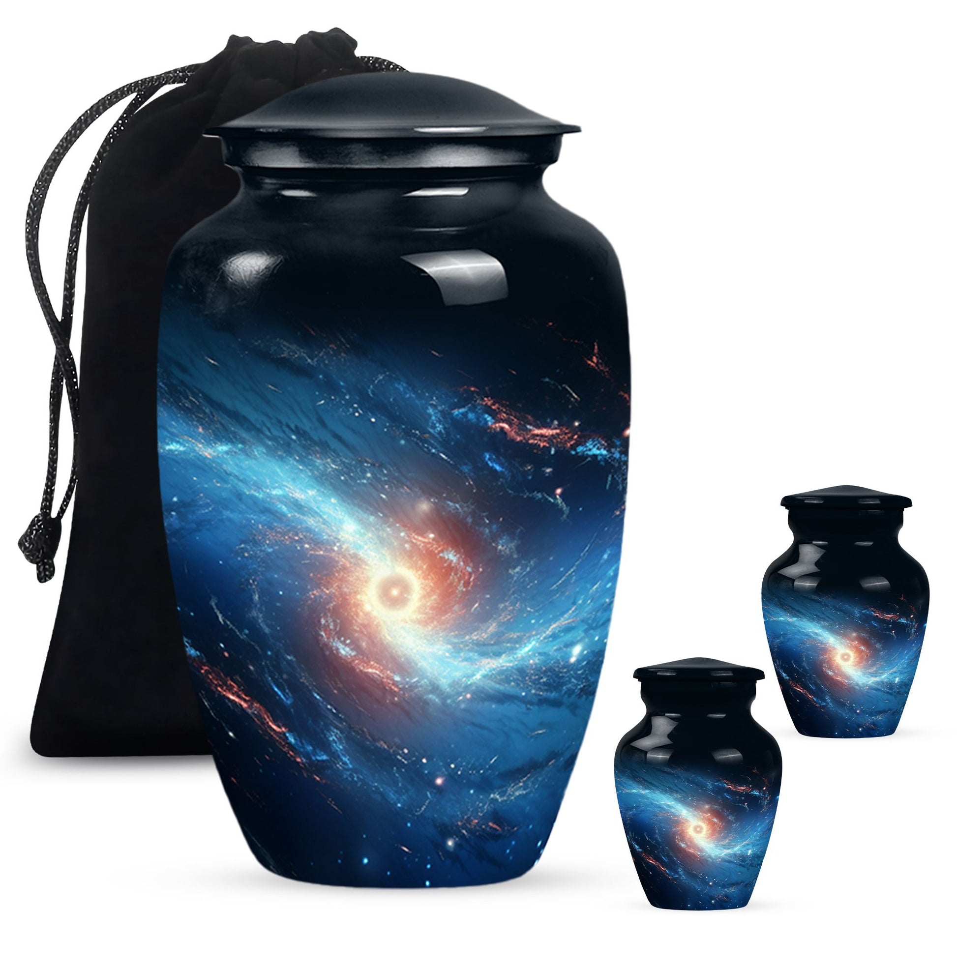 The Galaxy's Luminous Swirl - Galaxy Urn Teardrop, Heart Shape Urn