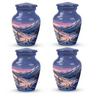 Winter's Graceful Slumber - Northern Lights Teardrop, Heart Shape Urn