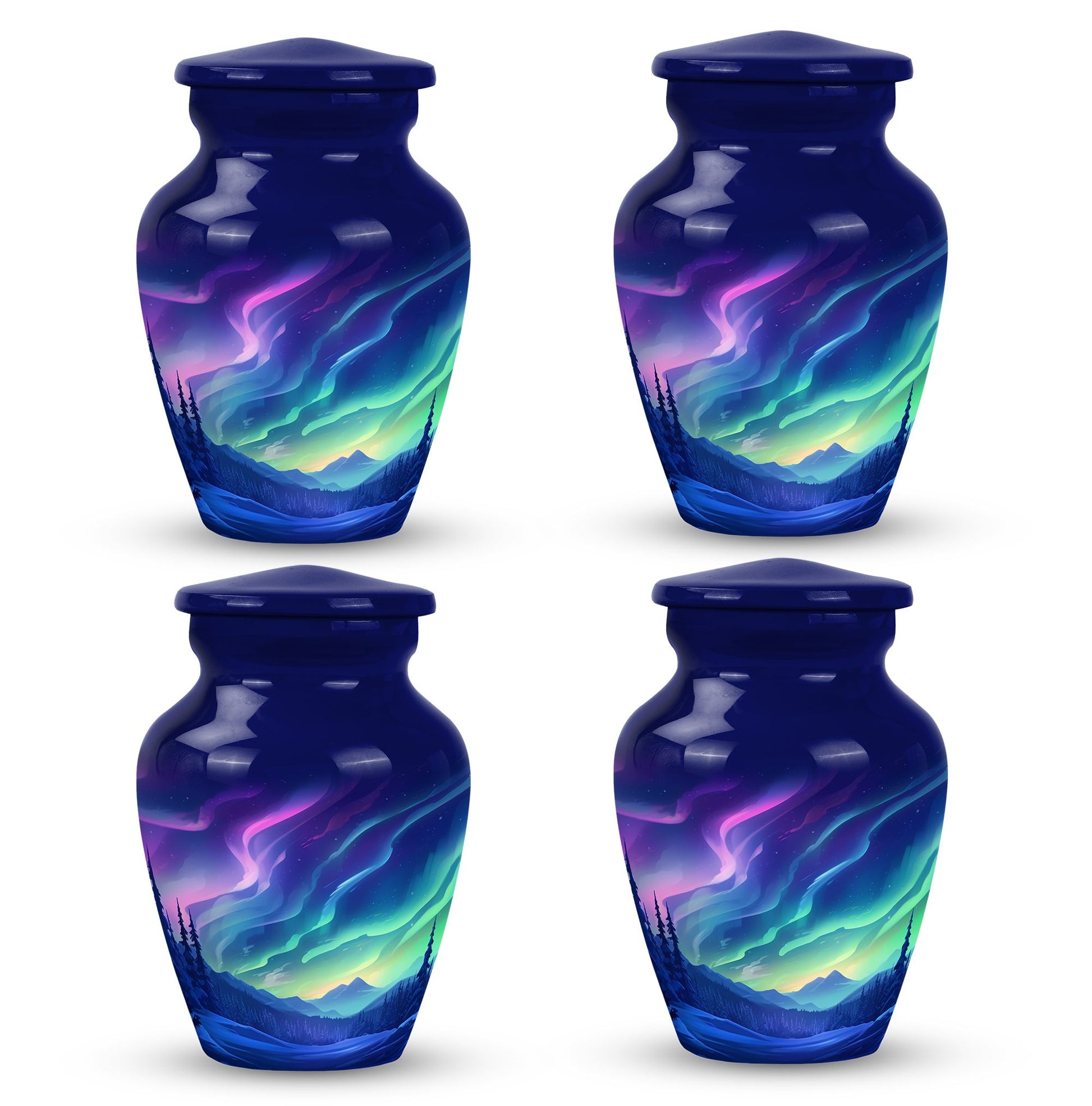 Aurora Borealis - Northern Lights Teardrop, Heart Shape Urn