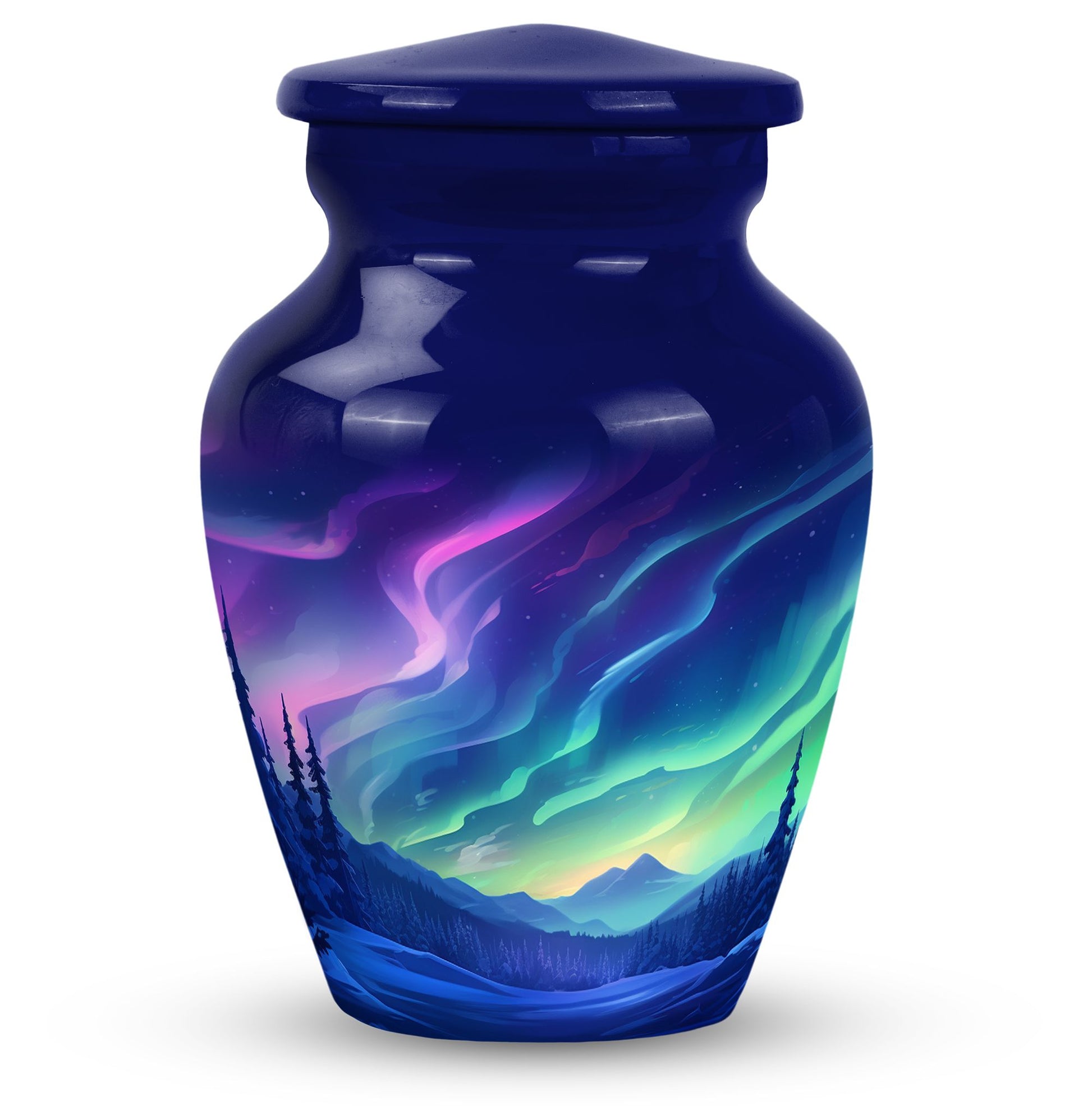Aurora Borealis - Northern Lights Teardrop, Heart Shape Urn