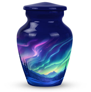 Aurora Borealis - Northern Lights Teardrop, Heart Shape Urn
