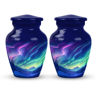 Aurora Borealis - Northern Lights Teardrop, Heart Shape Urn