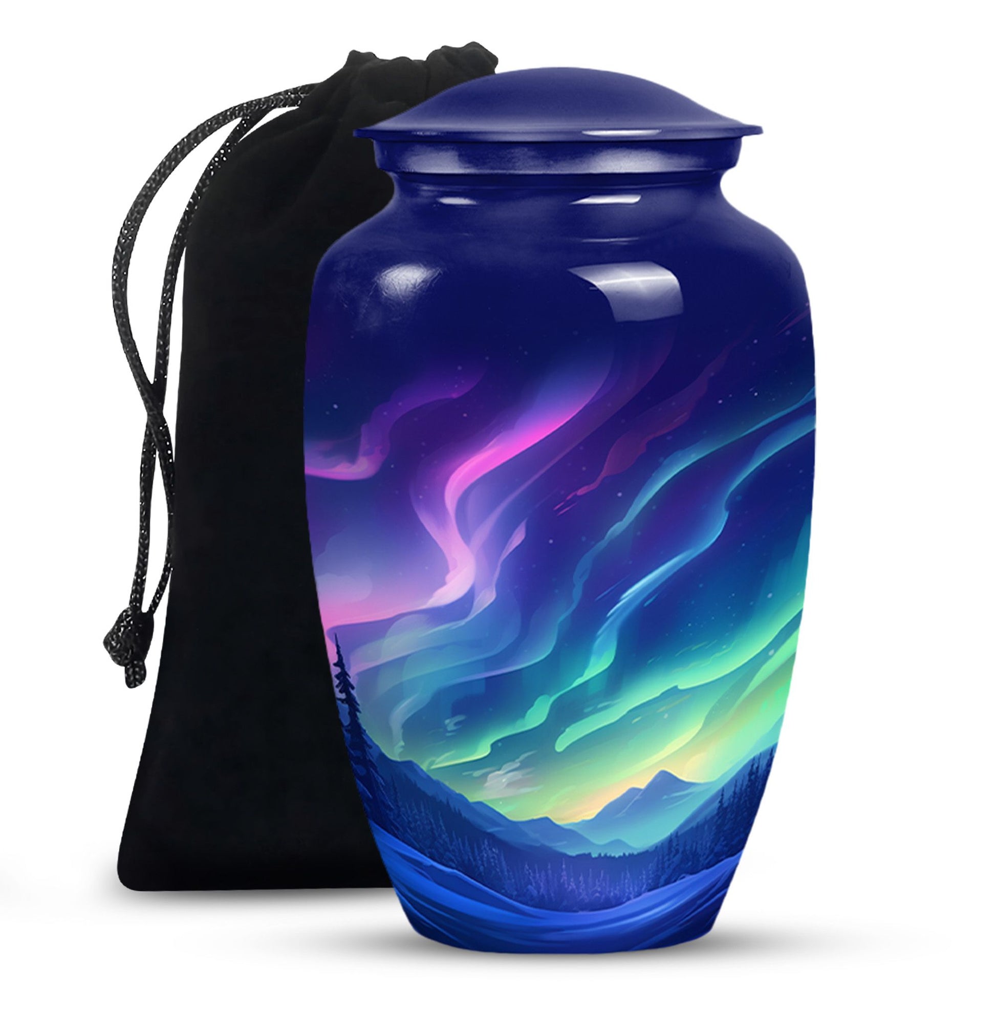 Aurora Borealis - Northern Lights Teardrop, Heart Shape Urn