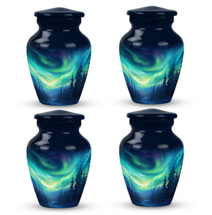 Enchanted Night Skies - Northern Lights Teardrop, Heart Cremation Urn