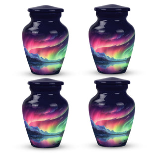 Peaceful Mountain - Northern Lights Teardrop, Heart Cremation Urn
