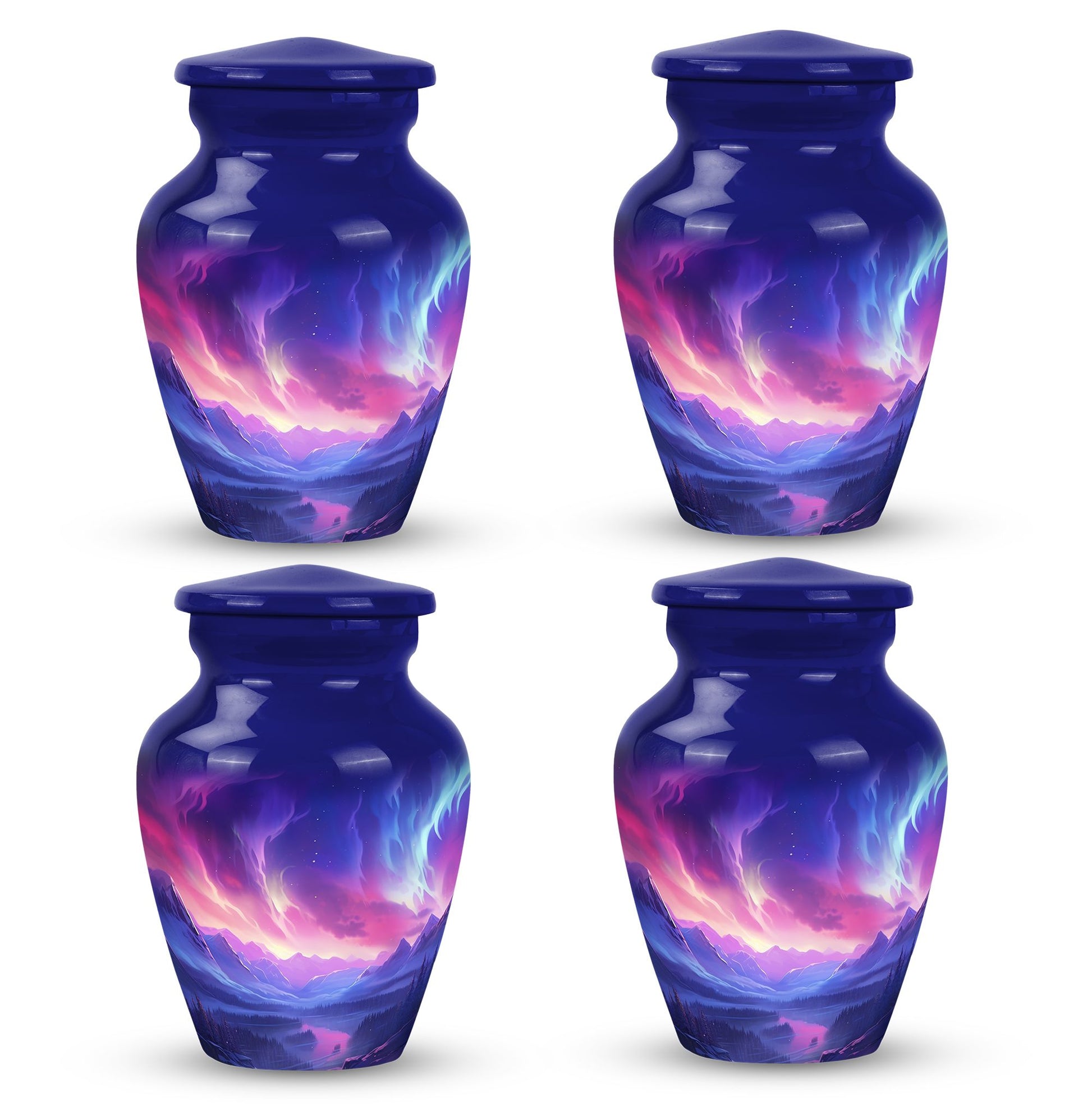Twilight Northern Lights - Northern Lights Teardrop, Heart Urn