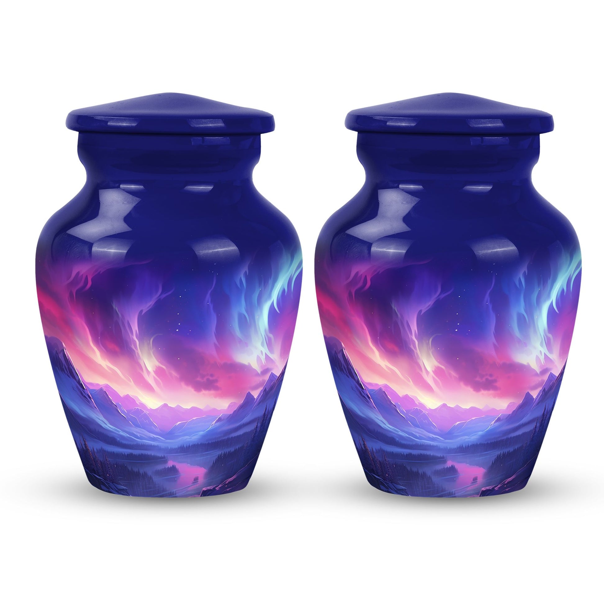 Twilight Northern Lights - Northern Lights Teardrop, Heart Urn