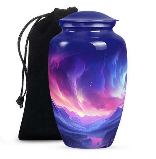 Twilight Northern Lights - Northern Lights Teardrop, Heart Urn