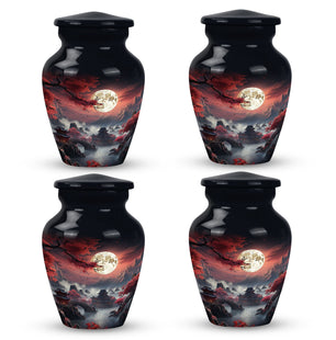 Moonlit Sakura - Moon Urn Large Teardrop, Heart Urn For Ashes
