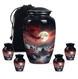 Moonlit Sakura - Moon Urn Large Teardrop, Heart Urn For Ashes