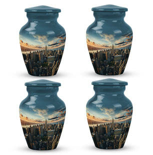 Sunset Serenade Over The Cityscapecity Urns Teardrop, Heart Shape Urn