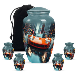 Racing Through Rain - Car Urn Teardrop, Heart Cremation Urn For Ashes