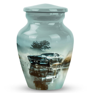 Classic Muscle In The Rain - Car Urn Teardrop, Heart Cremation Urn