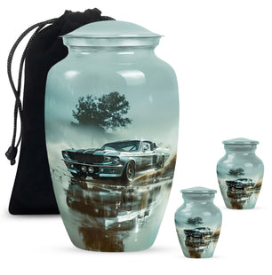Classic Muscle In The Rain - Car Urn Teardrop, Heart Cremation Urn