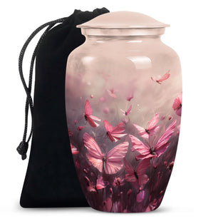 Pink Butterfly Urn Funeral, Ashes Cremation Urn For Ashes
