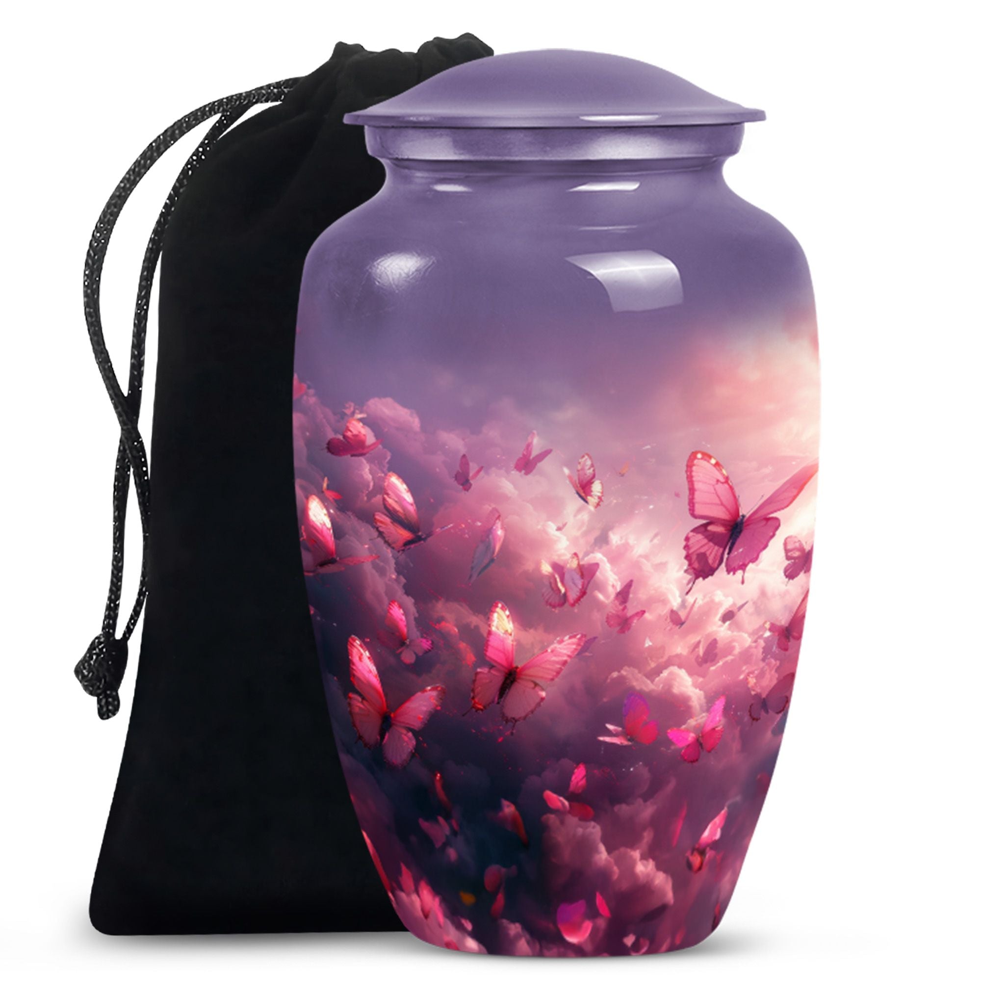 Pink Butterfly Urn For Ashes Adult Funeral, Ashes Cremation Urn