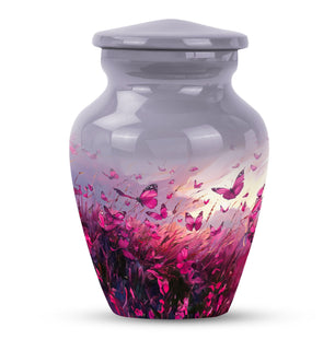 Pink Butterfly Burial Urn Funeral, Ashes Cremation Urn For Ashes