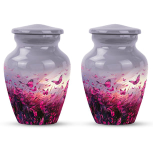 Pink Butterfly Burial Urn Funeral, Ashes Cremation Urn For Ashes