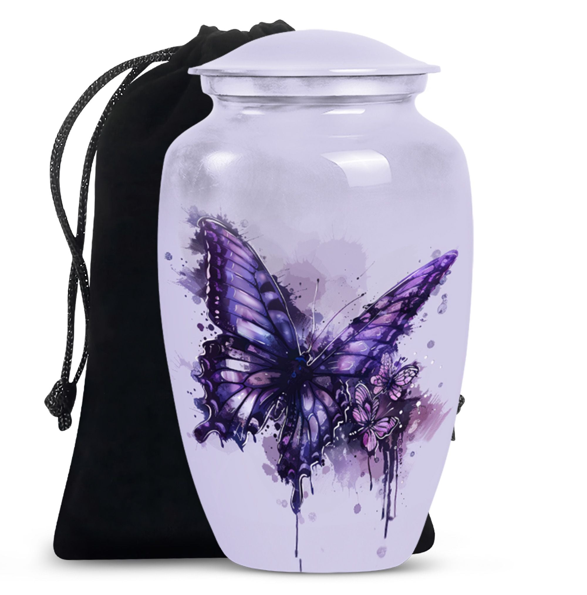 Purple Butterfly Urn For Ashes Large Funeral, Ashes Urn For Ashes