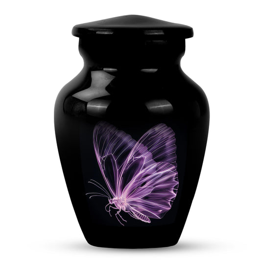 Purple Butterfly Unique Urns Funeral, Ashes Memorial Urn