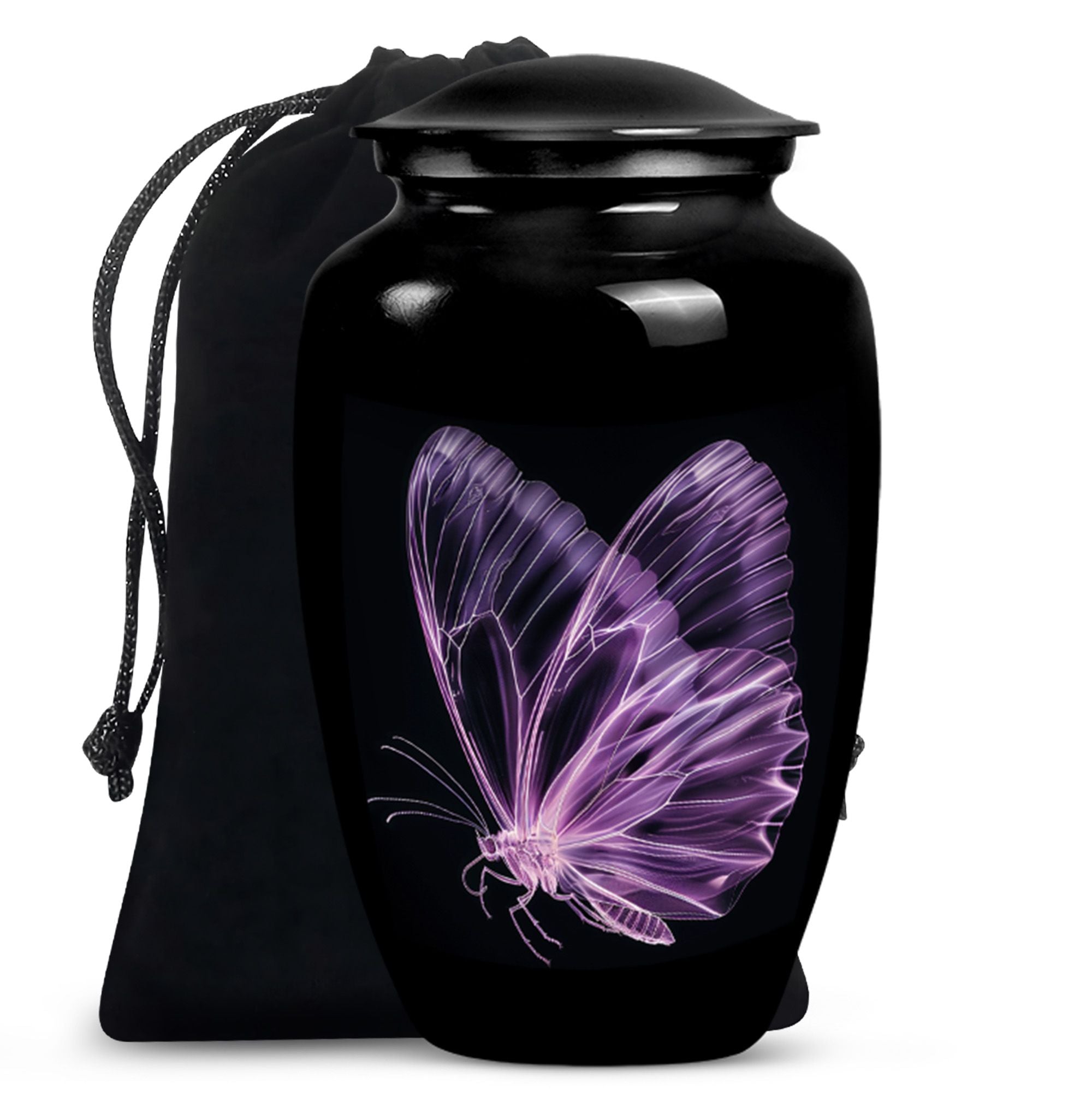 Purple Butterfly Unique Urns Funeral, Ashes Memorial Urn