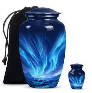 Aurora Borealis Urn Funeral, Ashes Cremation Urn For Ashes