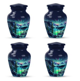 Aurora Borealis Little Urns Large Funeral, Ashes Urn For Ashes