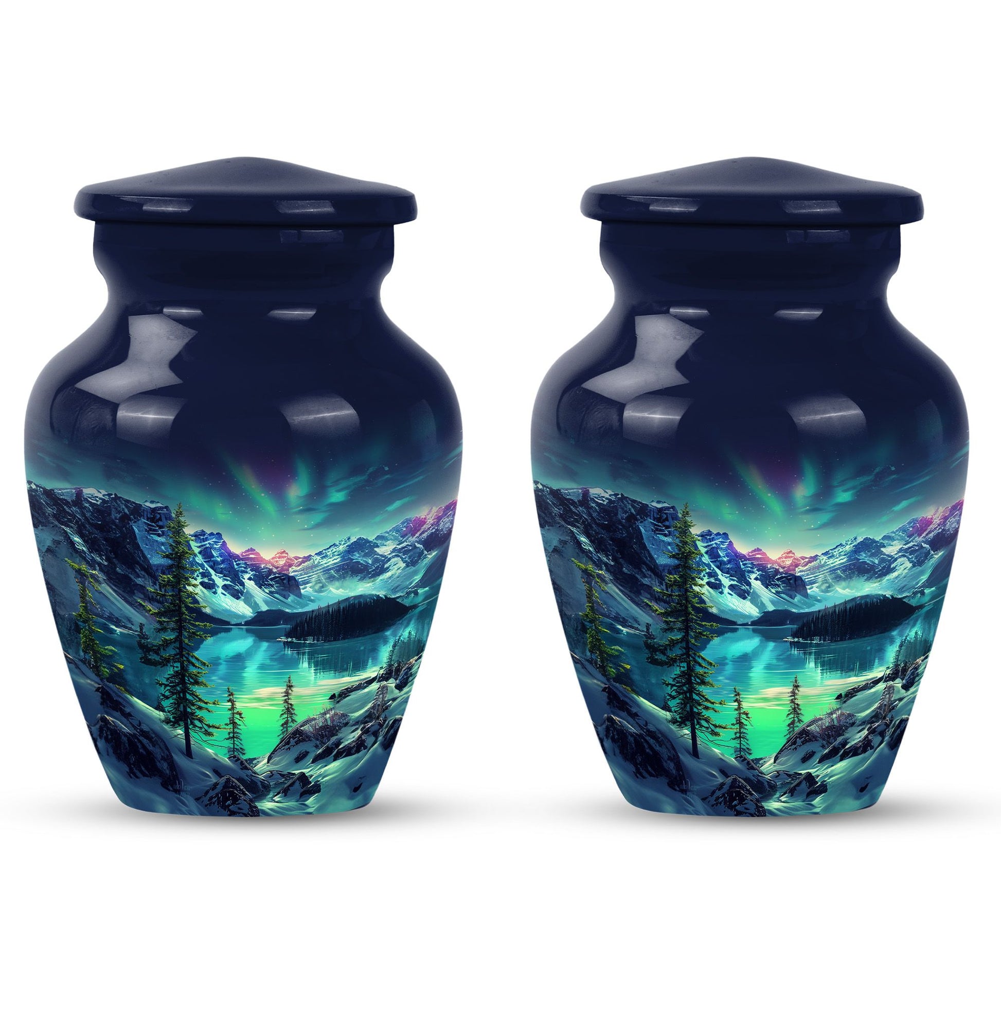 Aurora Borealis Little Urns Large Funeral, Ashes Urn For Ashes