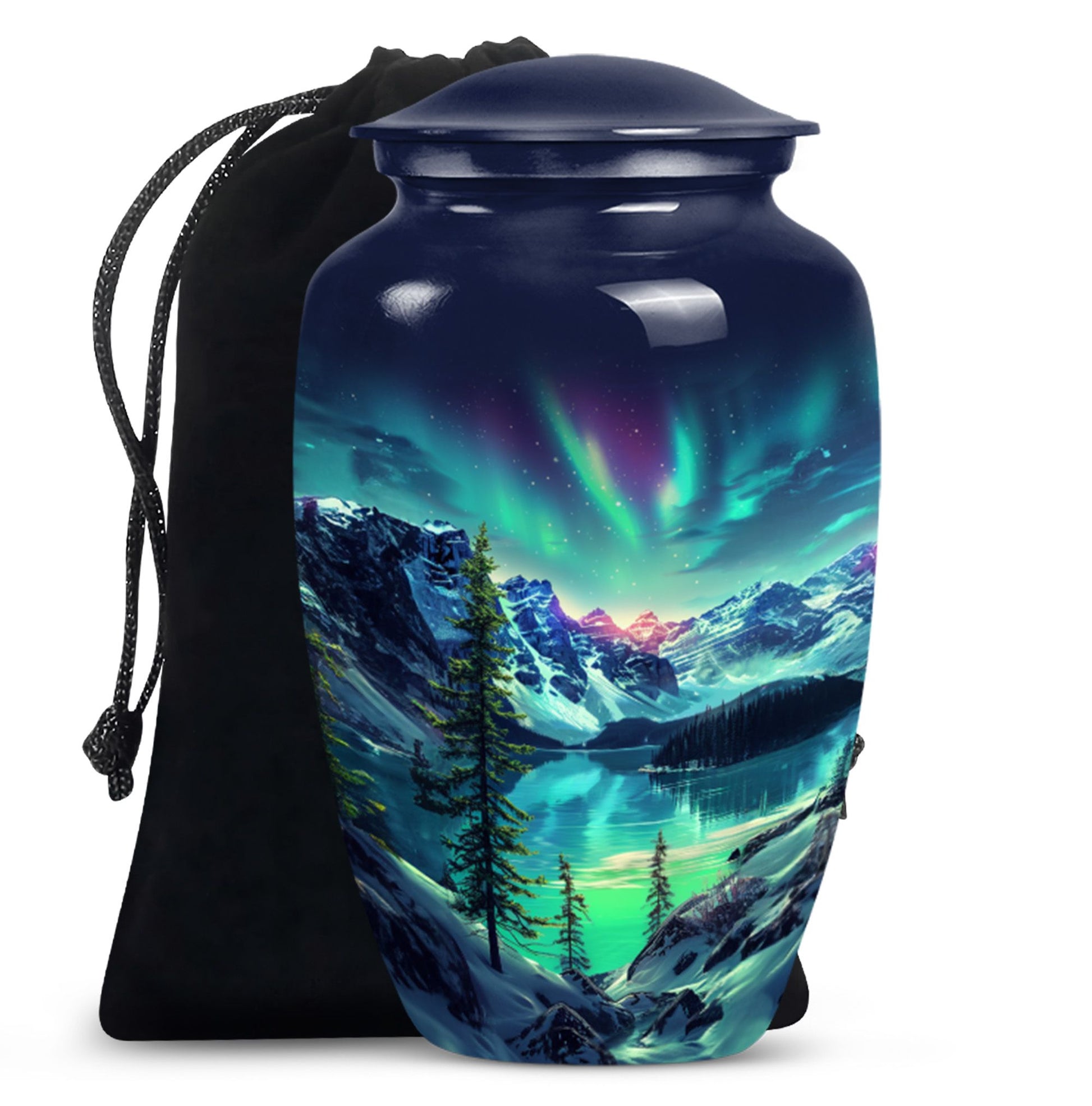 Aurora Borealis Little Urns Large Funeral, Ashes Urn For Ashes