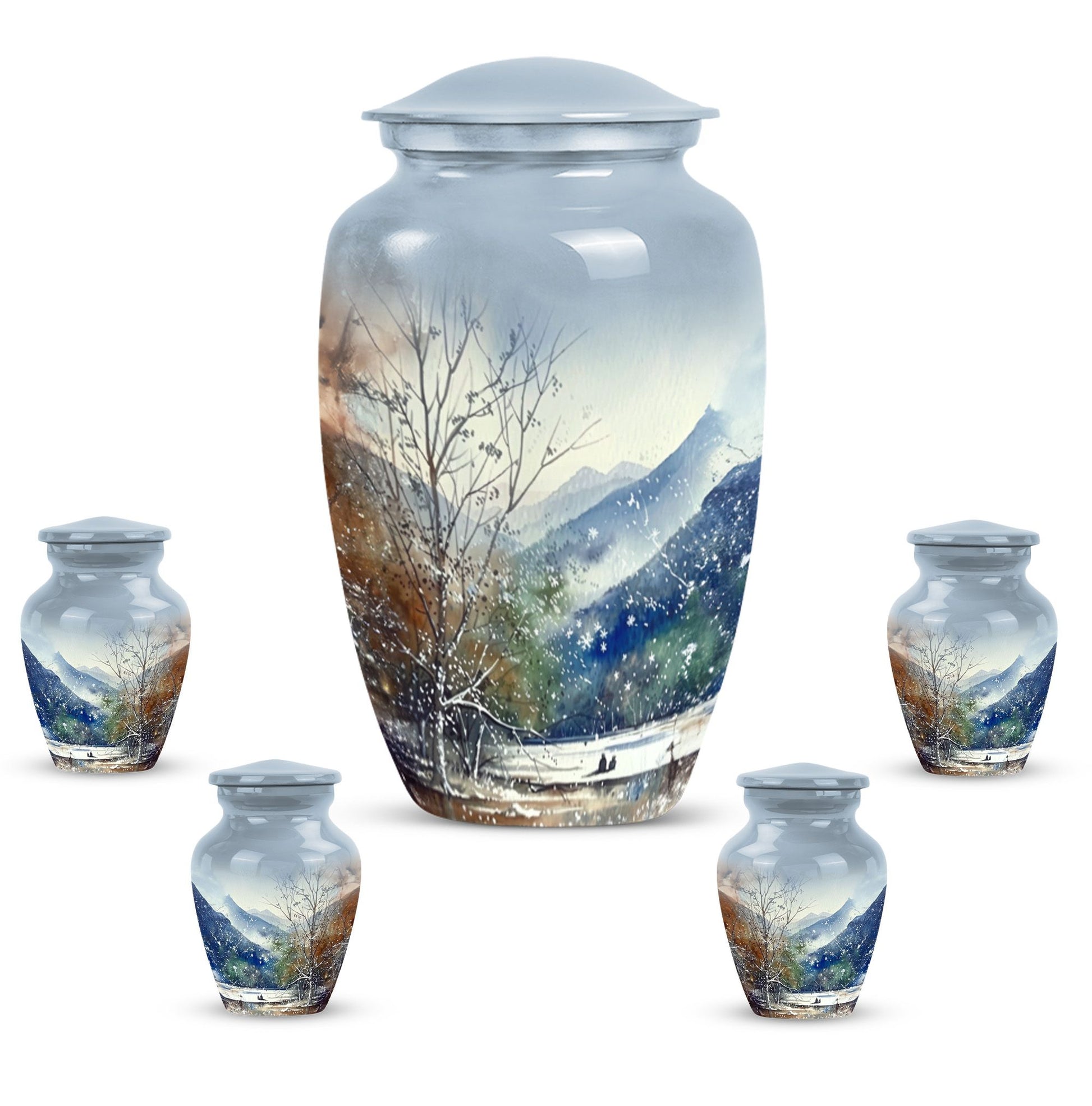 Mountains Urn For Human Remains Funeral, Ashes Memorial Urn